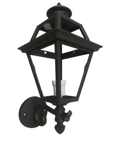 Ismos xl112553t3 patio wall lantern 1255 granite with clear glass ip43 e27 44x28cm